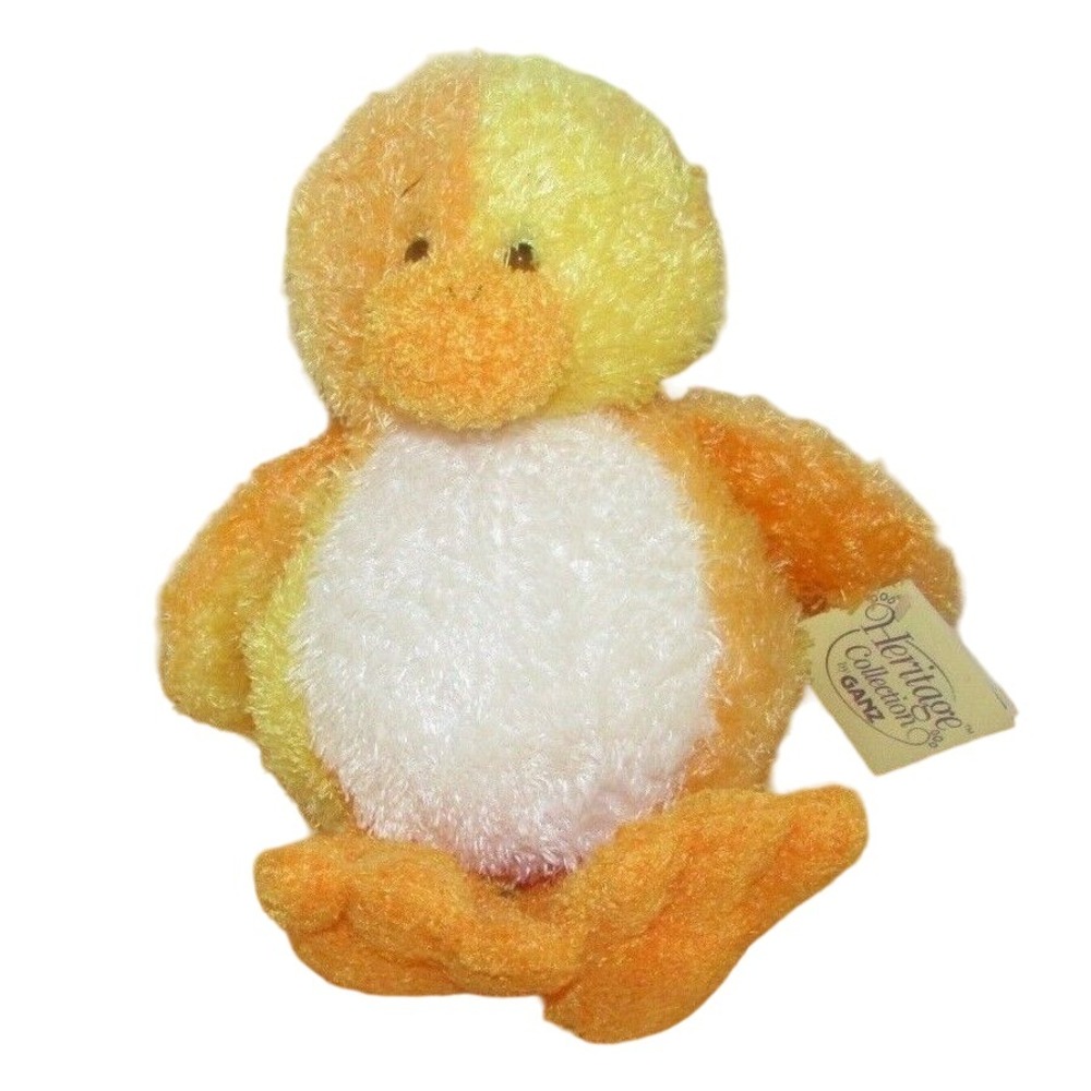 Ganz Plush Heritage Collection Sunny Duck‎ yellow orange white shaggy fur w/ tag